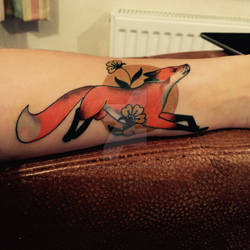 Running Fox Tattoo. Aaron Turner. UK.