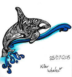 Killer Whale surfin' on a wave