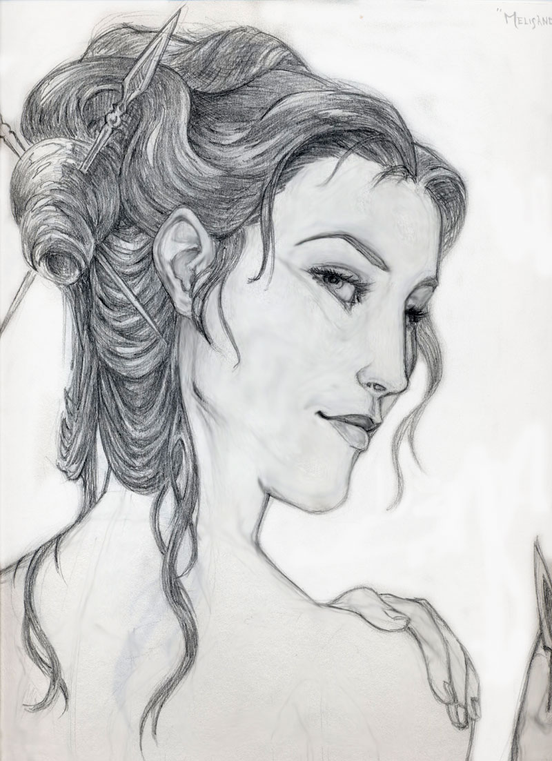 Faces of Melisande - pencil