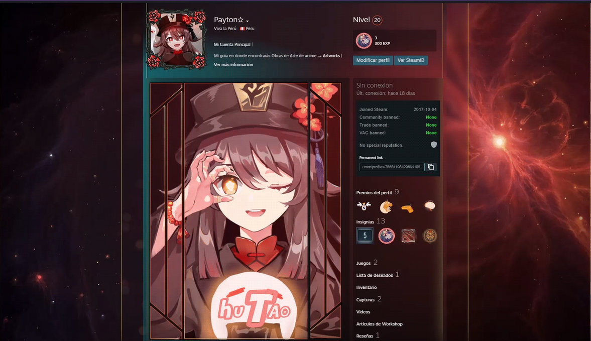 Animated Steam Profile Artwork - Hu Tao by LoshyV3 on DeviantArt