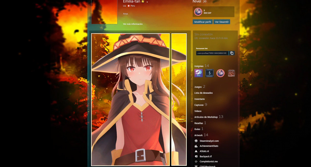 Animated Steam Profile Artwork - Megumin by LoshyV3 on DeviantArt