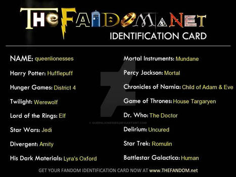 My (queenlionesses') Fandome ID Card