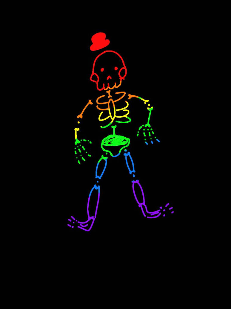 rainbow skeleton by Beebopnuttywhirl on DeviantArt