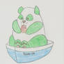 Panda In A Boat Eating Pizza Coloured