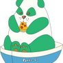 Panda In A Boat Eating Pizza