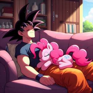Goku and Pinkie Pie Napping