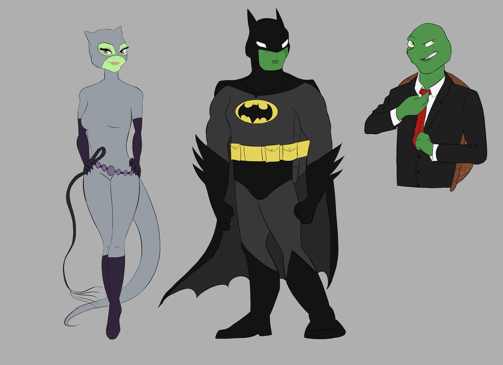 TMNT!Batman AU- Batman and Catwoman