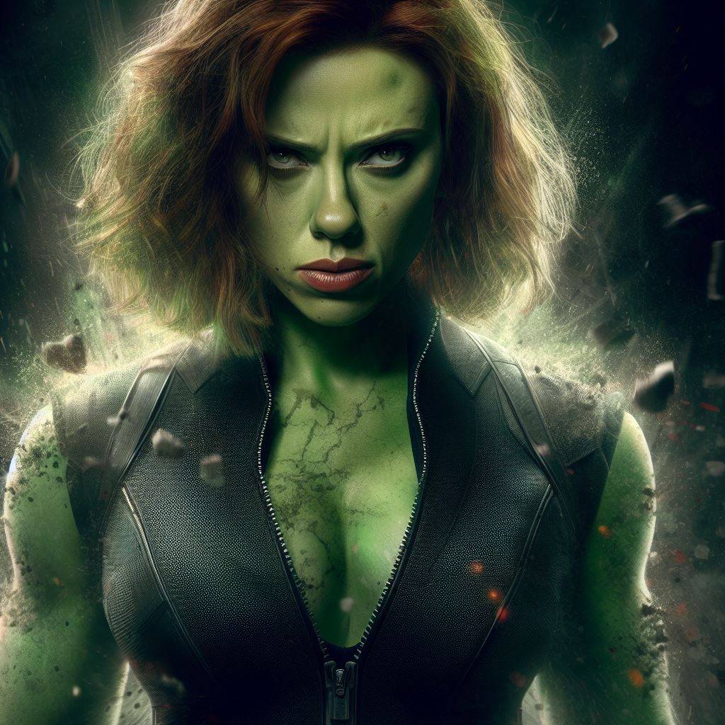 Scarlett johansson as she-hulk in a movie