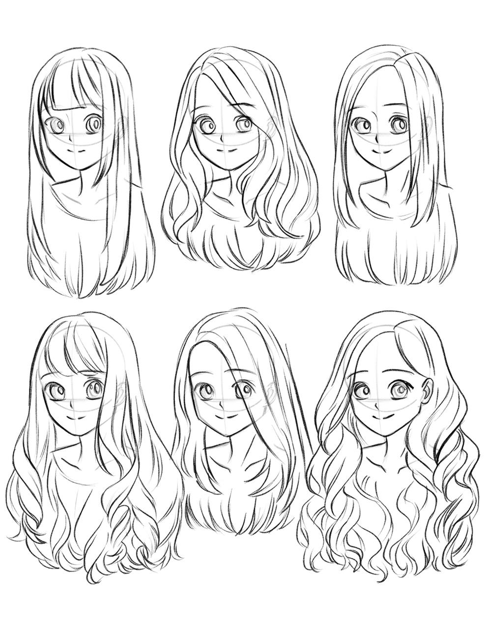 Manga girl hair reference III by StyrbjornAndersson on DeviantArt