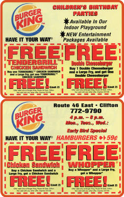 BK Quarter Page Coupons