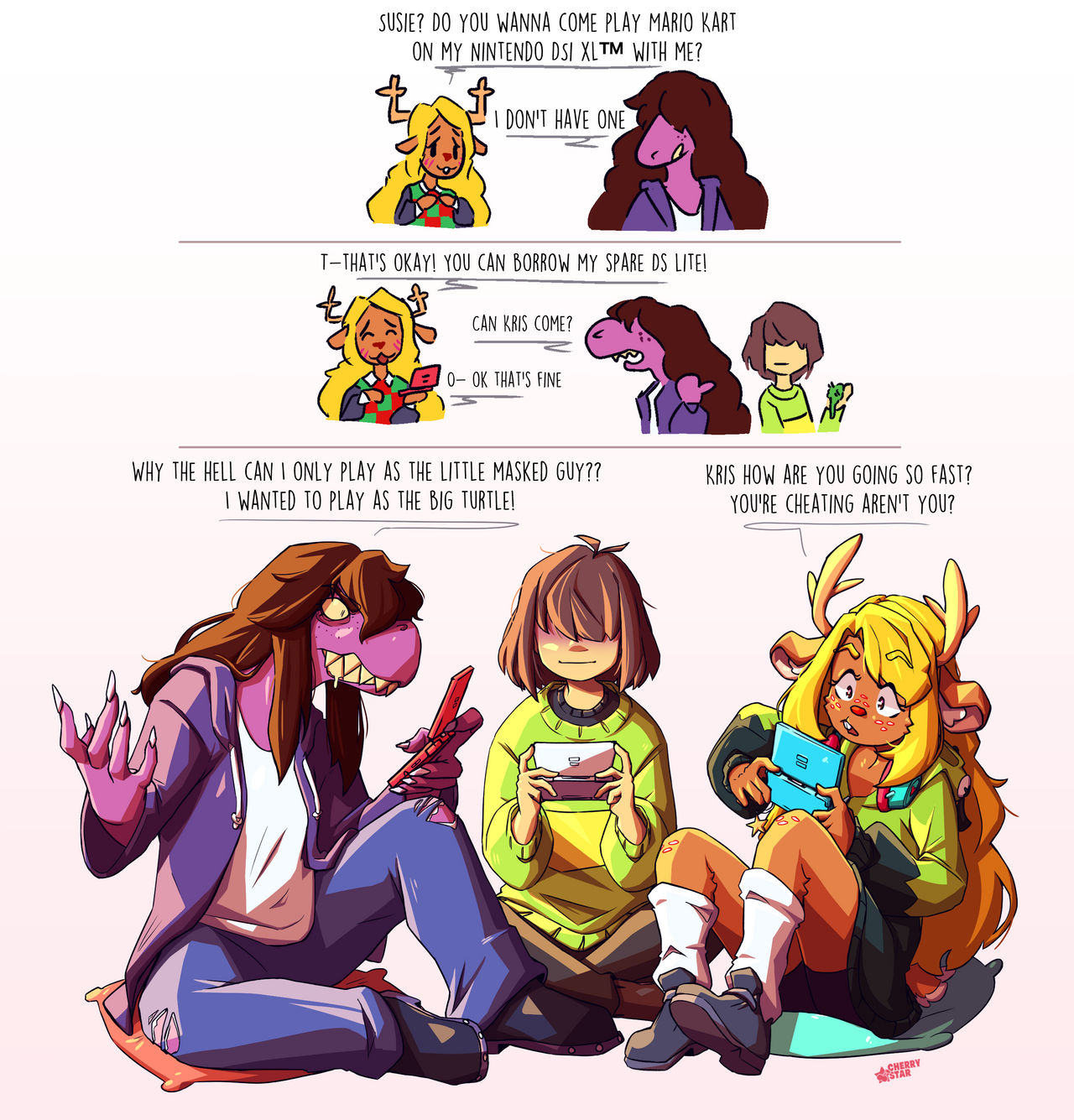 The Fun Gang plays DS by CherryStarArt on DeviantArt