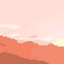 Red desert or Mountains in a sunset