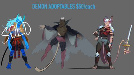 Adoptable Demon batch $50 each via PayPal (OPEN)