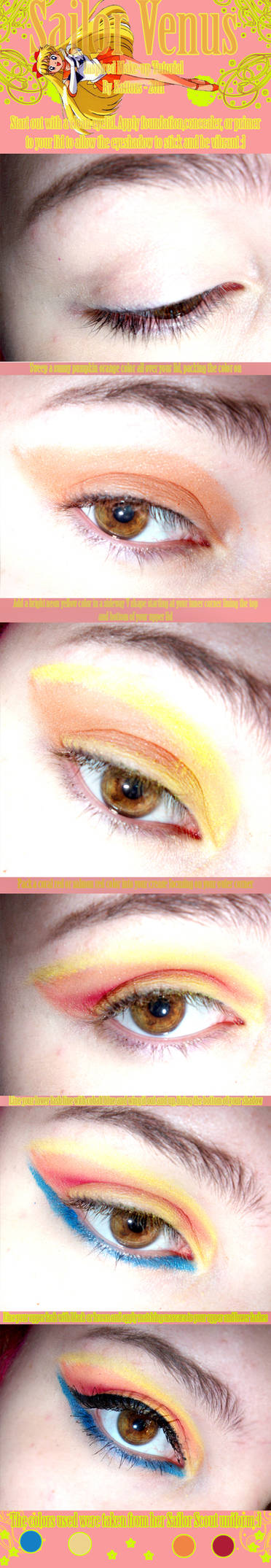 Sailor Venus Makeup Tutorial by kattors