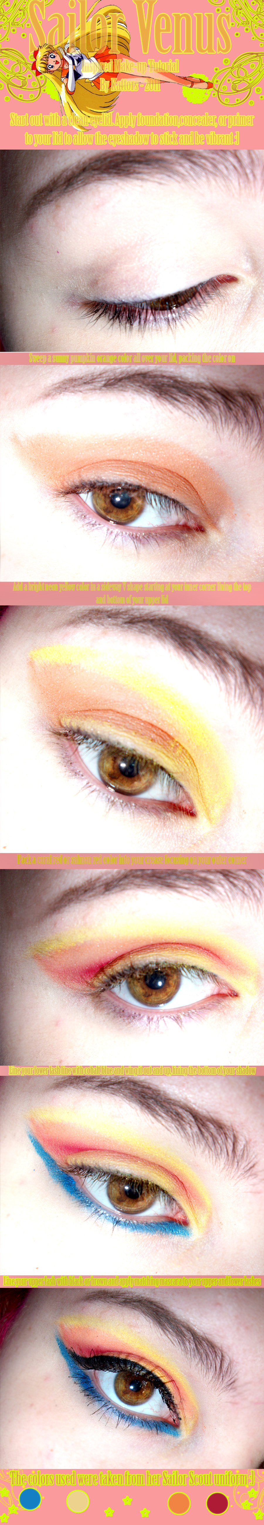 Sailor Venus Makeup Tutorial by kattors