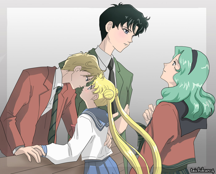 Haruka, Usagi, Mamoru, Michiru