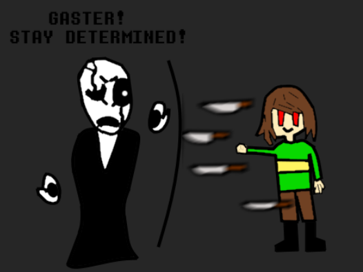 an attempt at a gaster vs chara drawing by Mayhemical42 on DeviantArt