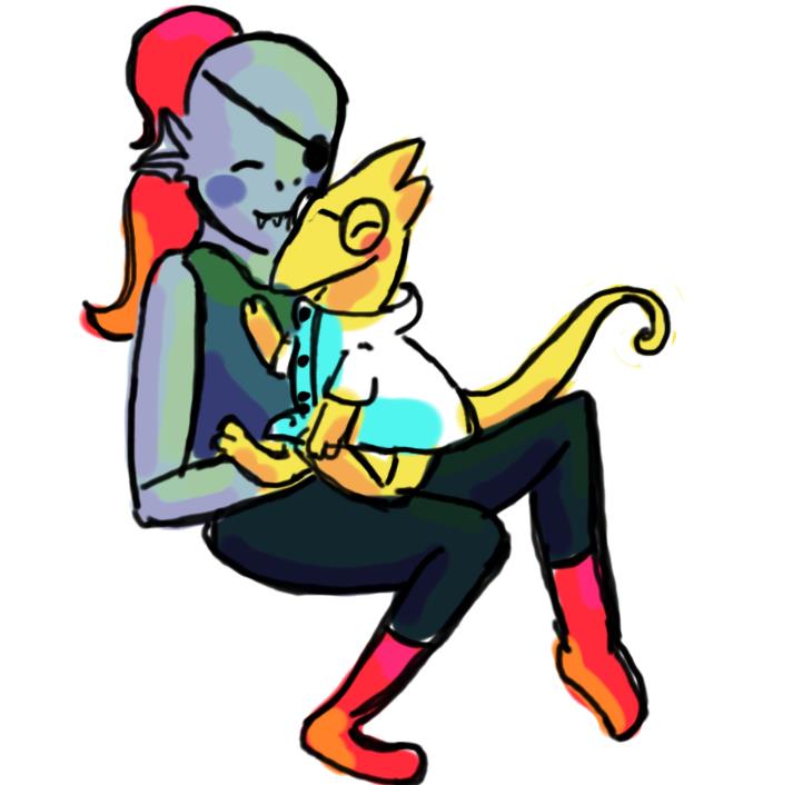 Alphys and Undyne by pheonixhorns on DeviantArt