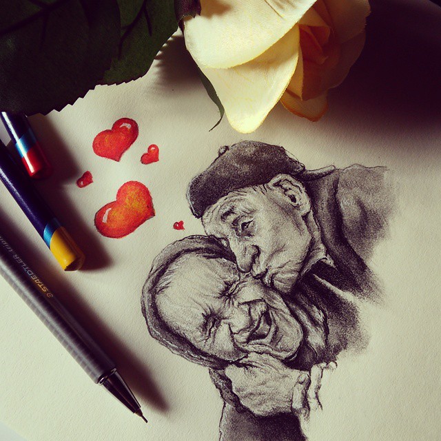 Old couple love