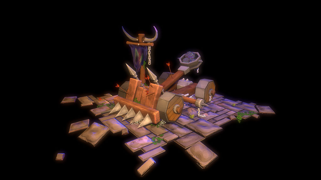 Stylized Hand painted Catapult