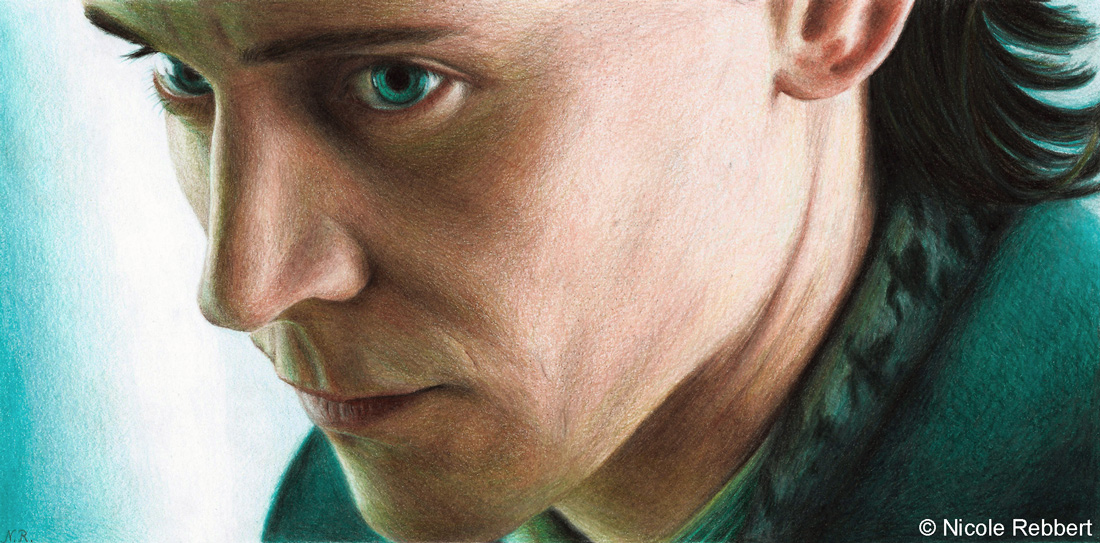 Loki - God of Mischief (colour pencils)