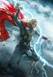 Thor - God of Thunder (mixed media)