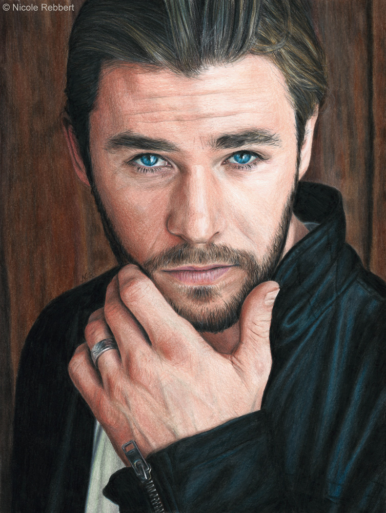 Chris Hemsworth (colour pencils)