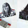 Thor and Loki (marker drawing)