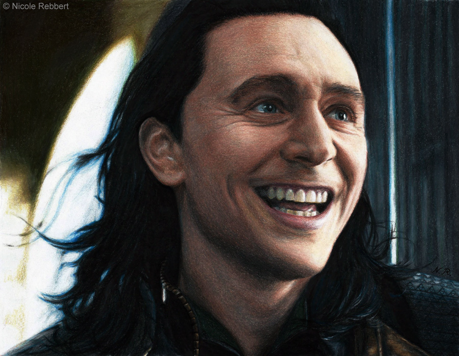 Loki - Finally free (mixed media drawing)