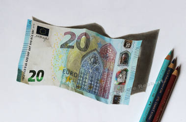 Euro banknote (drawing) by Quelchii