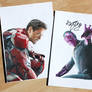 Iron Man and Vision (signed drawings)