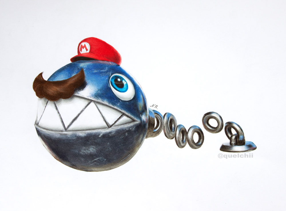 How To Draw Chain Chomp - Super Mario - Youtube