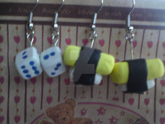 Clay Dice and Tamago Earings