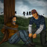 Luke tied up to a tree (from Telltale's TWD S2)