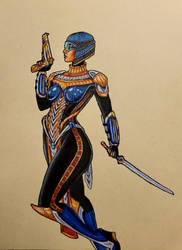 Egyptian Scifi Warrior Lady