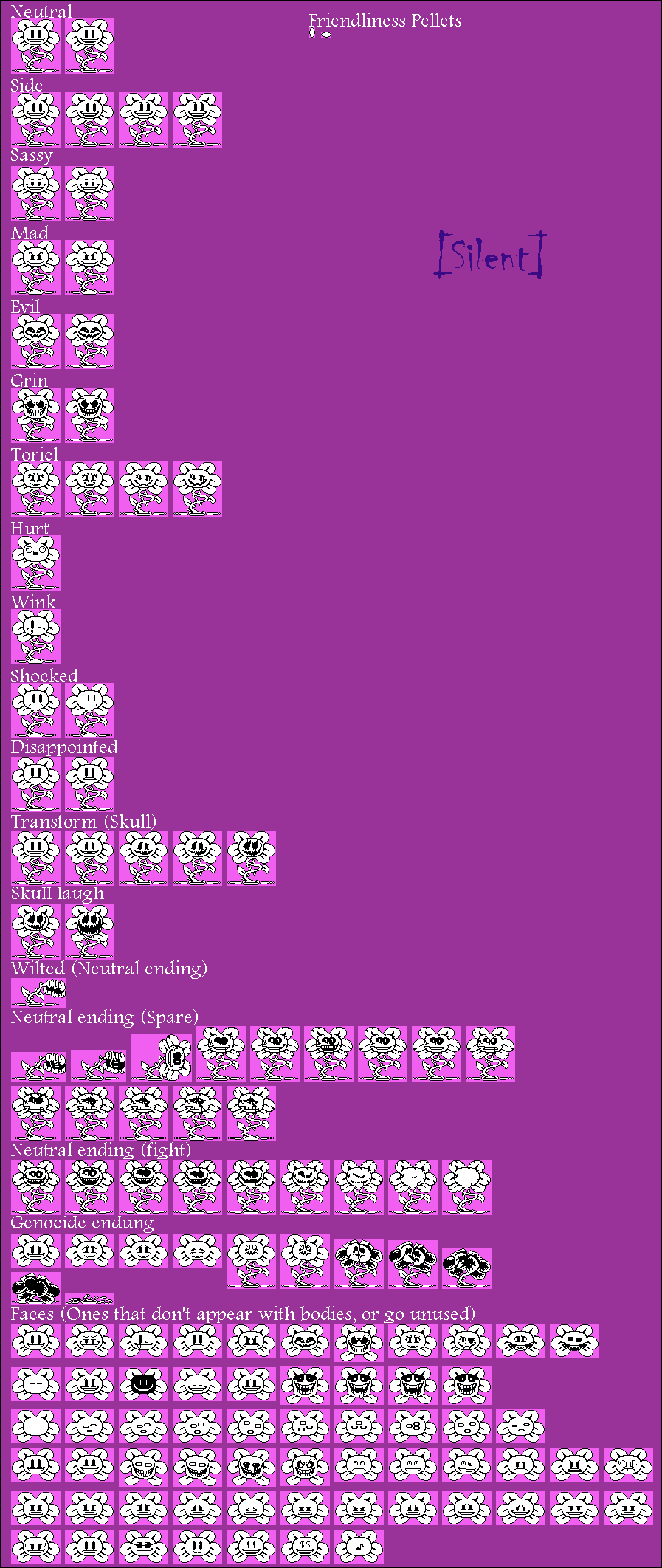 sprite sheet flowey by Kuri-01 on DeviantArt