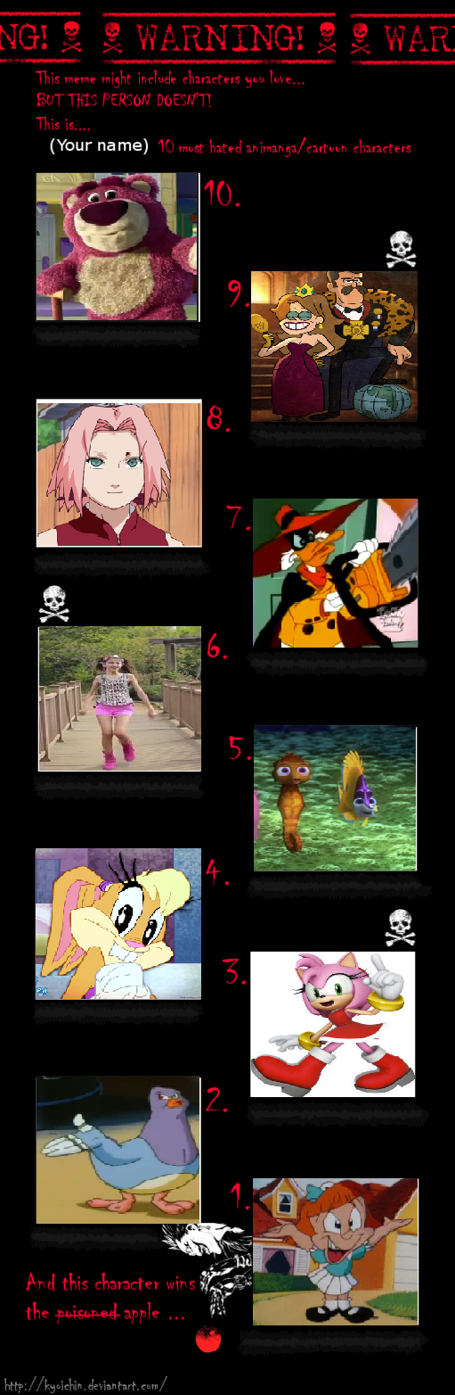 My 10 Most Hated Characters By Emilyhedgehog67 On Deviantart My 10 Most Hated Characters By Emilyhedgehog67 On Deviantart