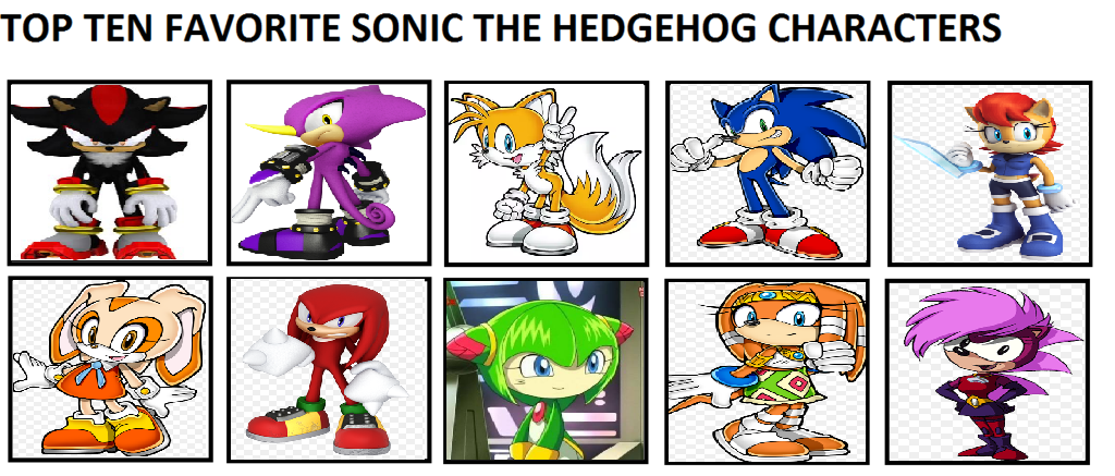 Top 10 Sonic Characters by Foxboy614 on DeviantArt