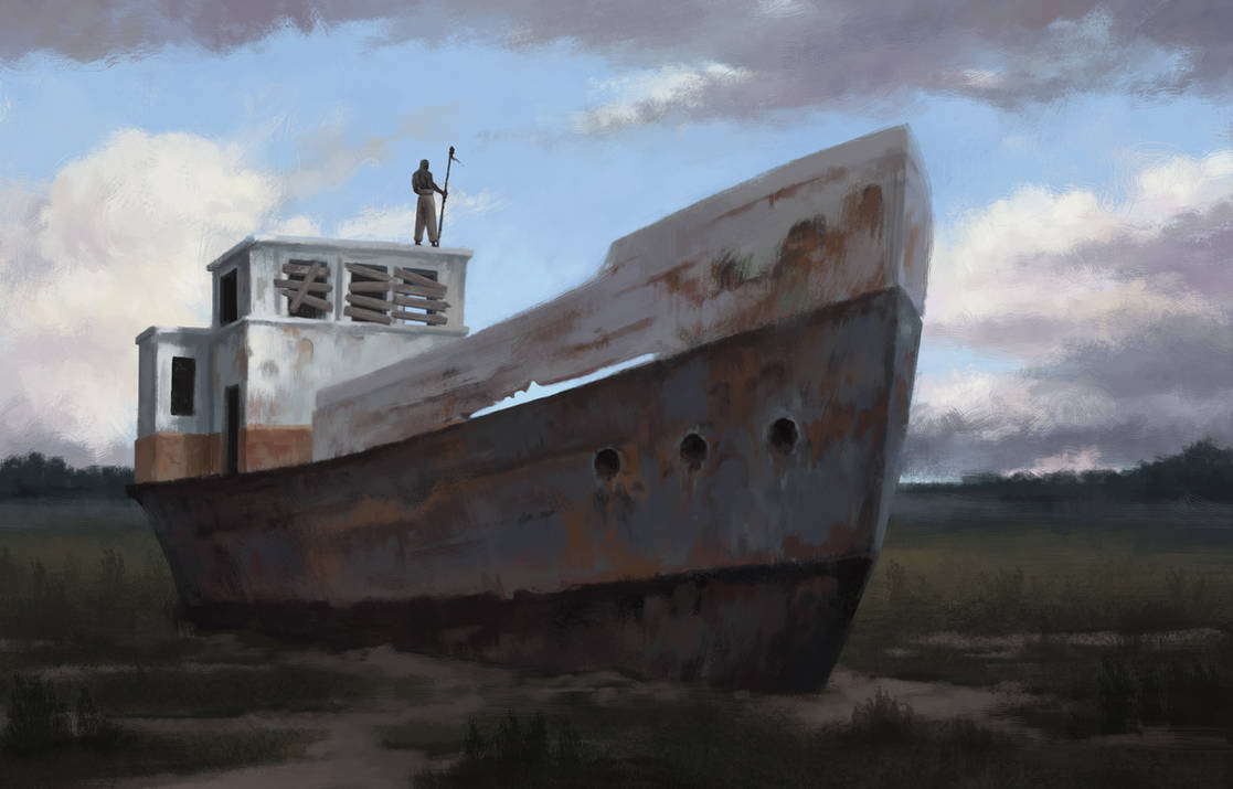 Stranded boat sketch by Fell418 on DeviantArt