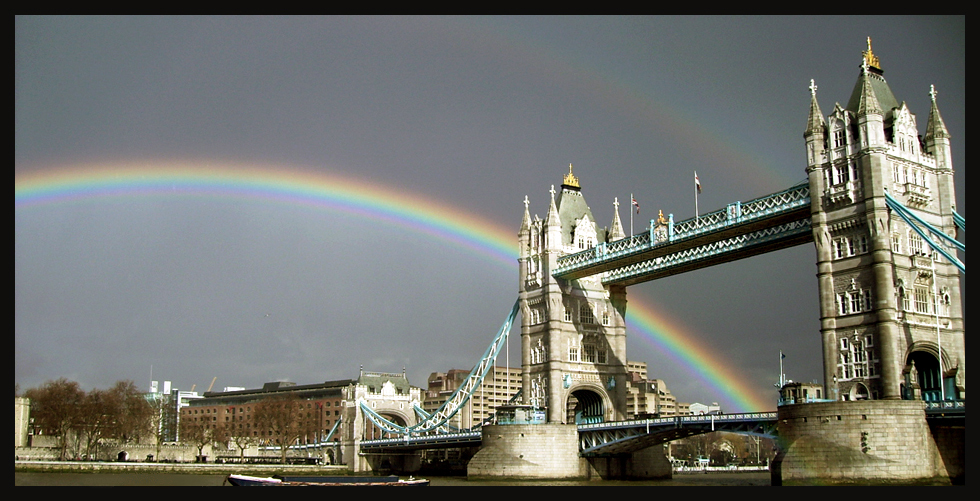 London's Tower Bridge rainbow