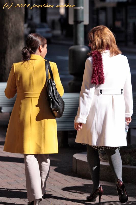 A Winter Sidewalk: Coat Fashion Runway