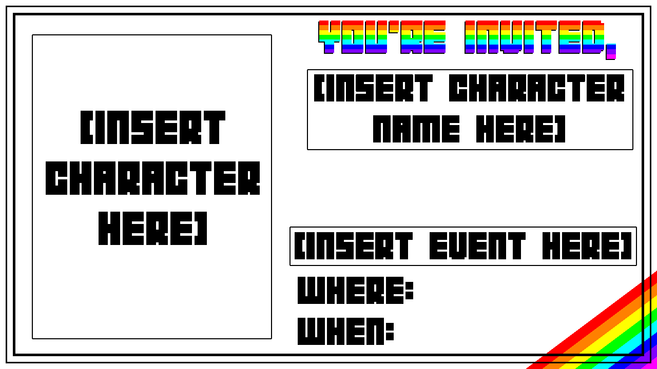Example Invitation Character Invitation Card Template by JavierGD2003 on DeviantArt