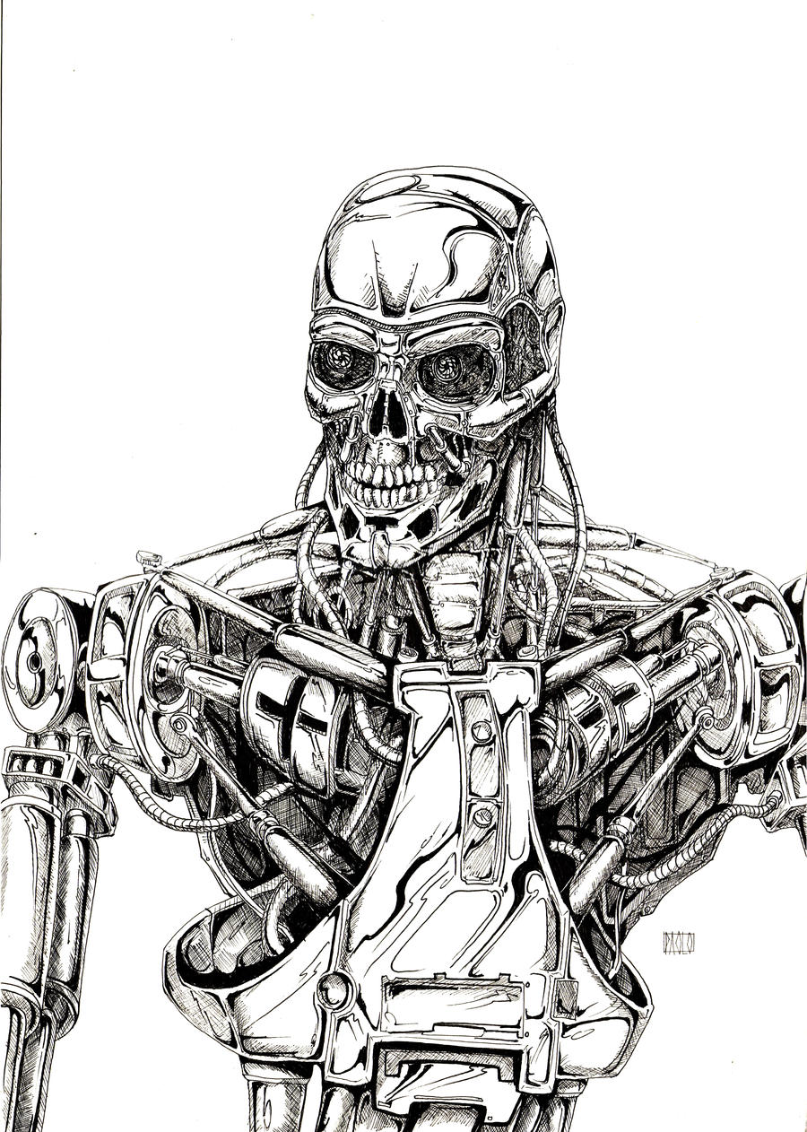 Terminator Robot Drawing