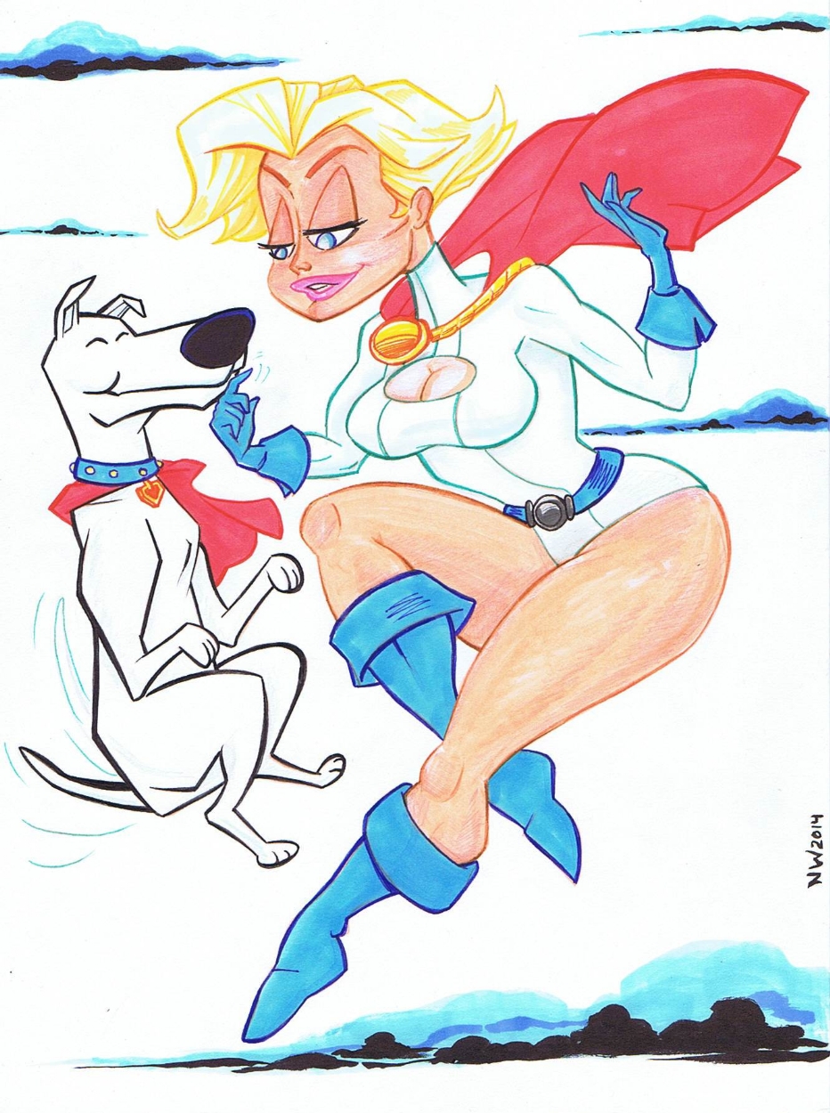 Power Girl and Krypto