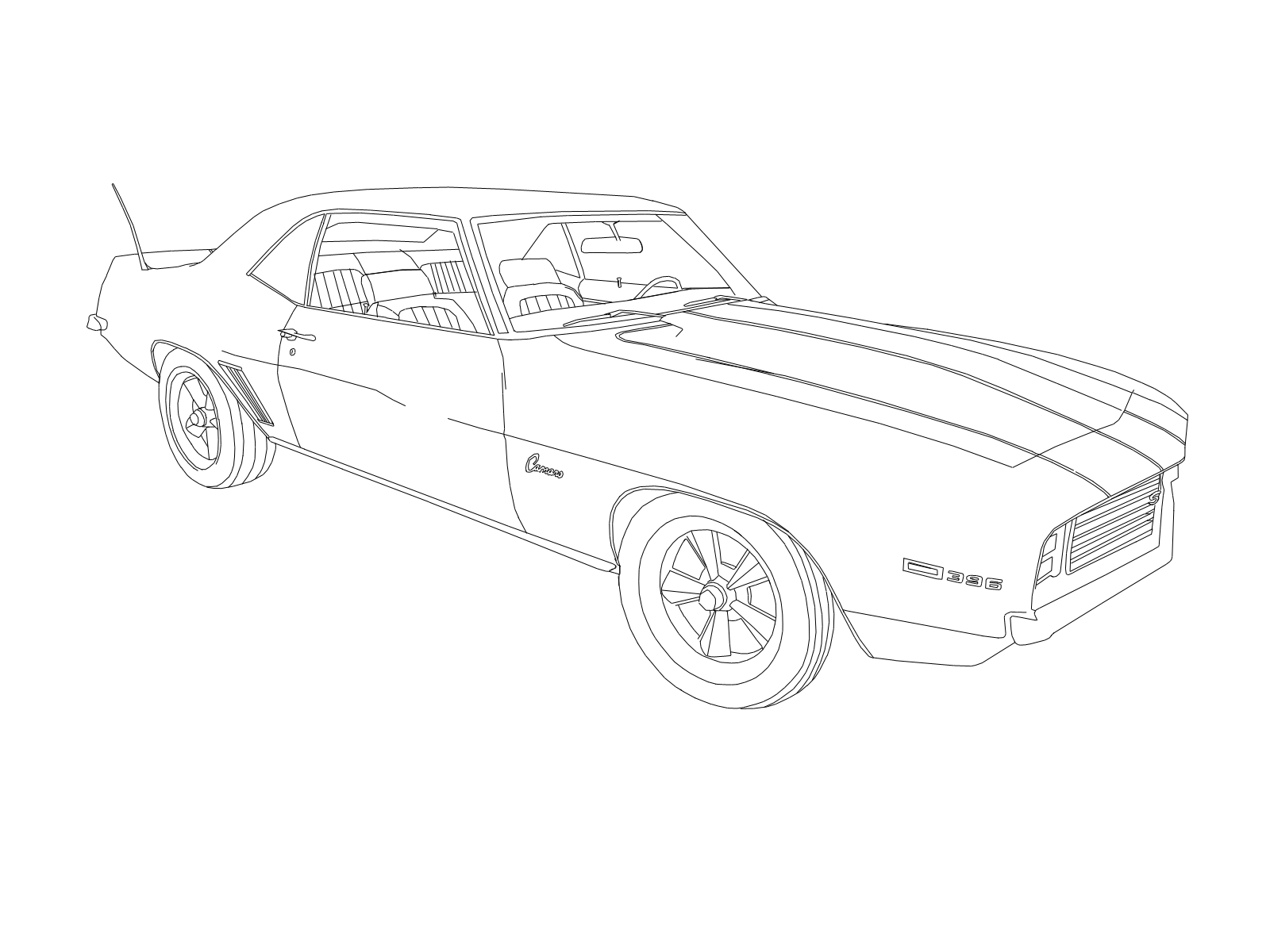 how to draw a camaro ss