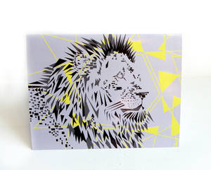 Geometric Lion Blank Card