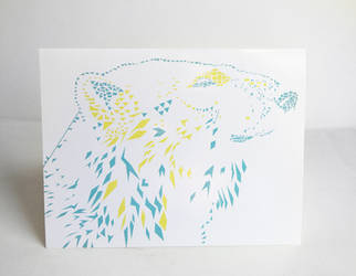 Geometric Polar Bear Blank Card