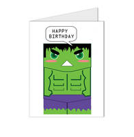 Hulk Superhero Blank Card