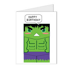 Hulk Superhero Blank Card