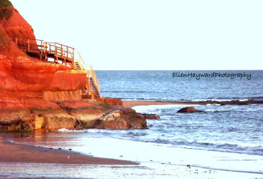 Red clifftop beach